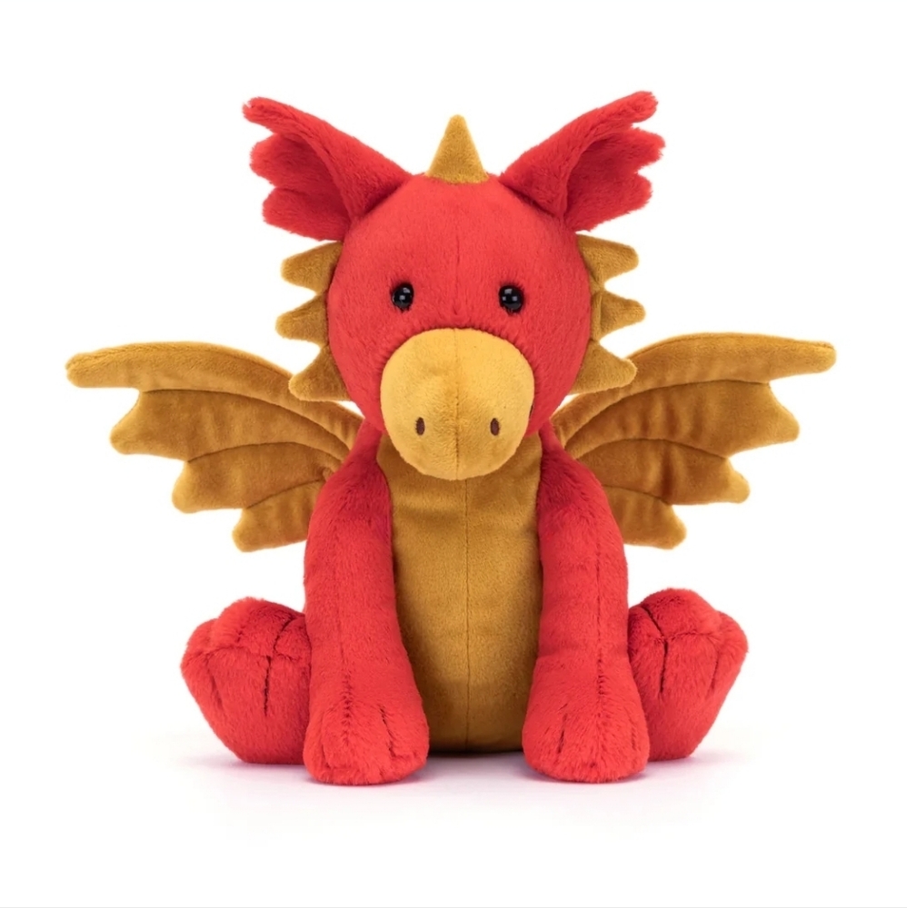 Jellycat Darvin Dragon Soft & Plush 9.4x7.9x4.7" BNWT Authentic
